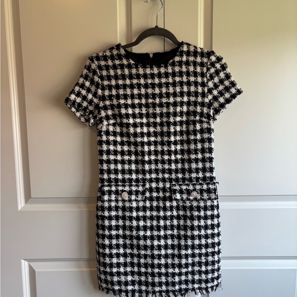 BeBop Black and White Plaid Mini Dress